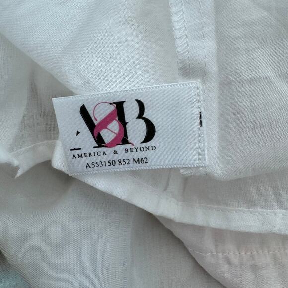 America & Beyond White Rick-Rack Lace Scoop Back Mini Sundress NEW Medium - Picture 6 of 9